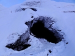 Small cave in Solheimajokull Glacier, Iceland