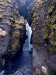 Hidden waterfall of Gljufrabui, Iceland